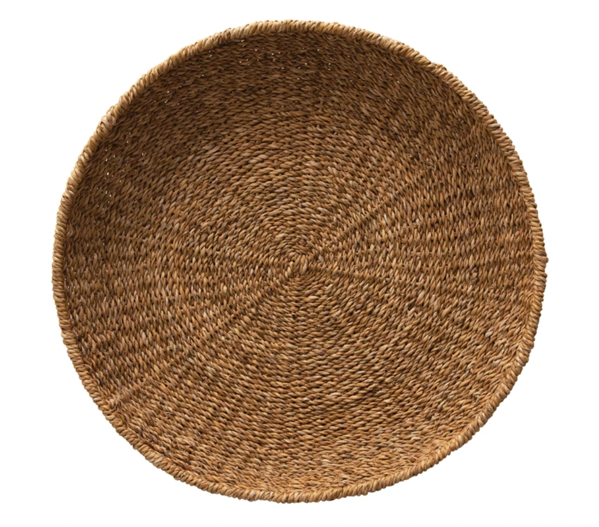 Large round woven tray